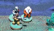 Mechwarriors talk with a DCMS soldier